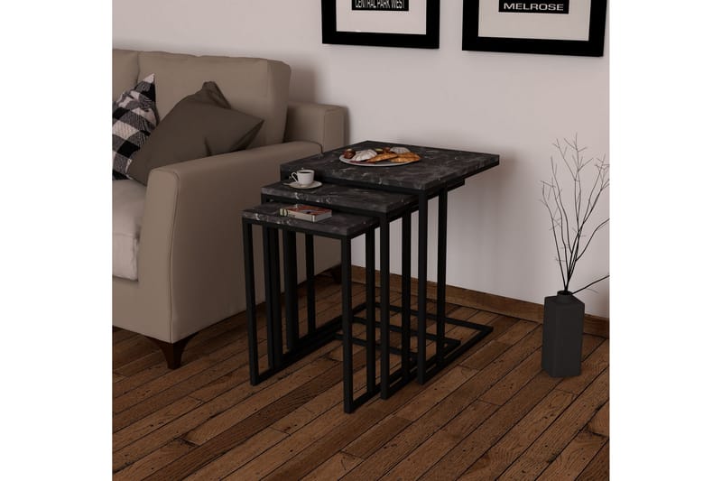 Colianni Indskudsbord 3stk 40 cm - Sort - Møbler - Borde - Sofabord