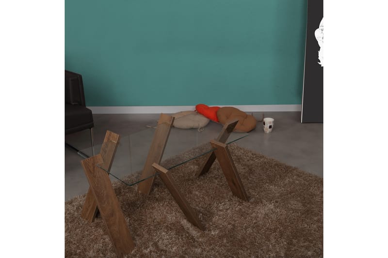 Comfortale Maxi Sofabord 92 cm - Glas/Egefarvet - Møbler - Borde - Sofabord