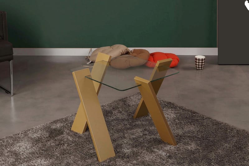 Comfortale Mini Sofabord 57 cm - Glas/Sennepsgul - Møbler - Borde - Sofabord