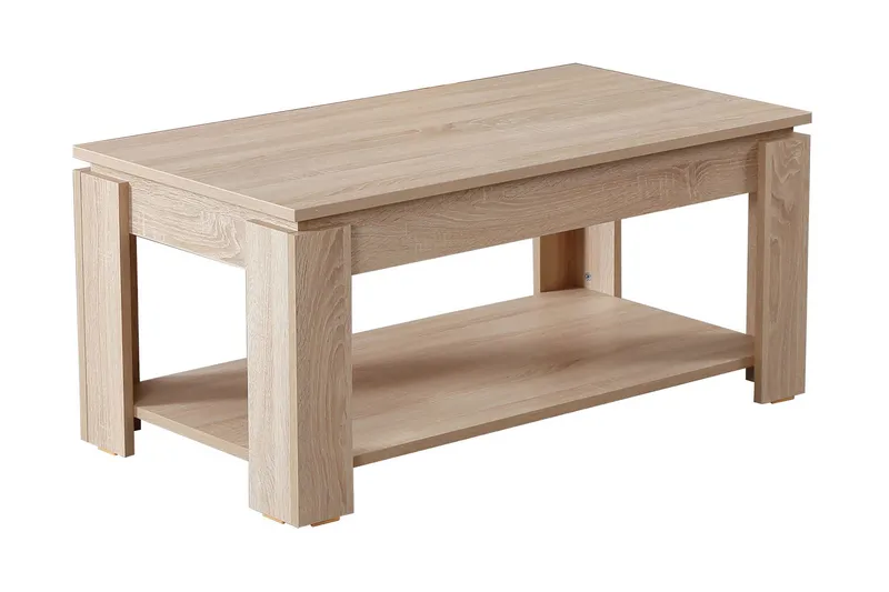Comfortale Sofabord 104 cm med Opbevaring Hylde, Bok
