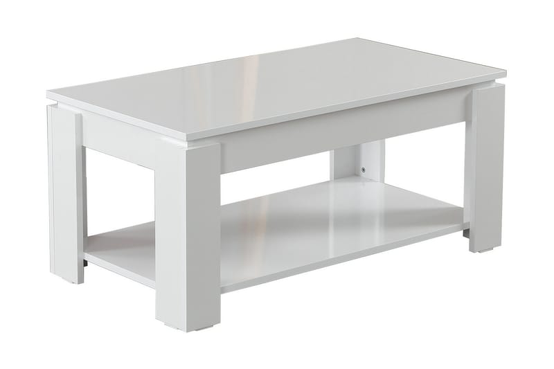 Comfortale Sofabord 104 cm med Opbevaring Hylde - Hvid - Sofabord