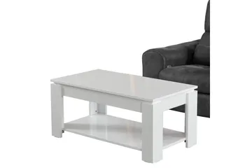 Comfortale Sofabord 104 cm med Opbevaring Hylde - Hvid - Møbler - Borde - Sofabord