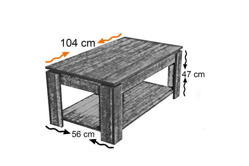 Comfortale Sofabord 104 cm med Opbevaring Hylde - Valnøddebrun - Møbler - Borde - Sofabord