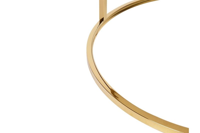 Coralla Sofabord 70 cm Rundt Marmormønster - Hvid/Guld - Møbler - Borde - Sofabord