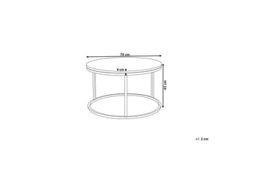 Coralla Sofabord 70 cm Rundt Marmormønster - Hvid/Kobber - Møbler - Borde - Sofabord