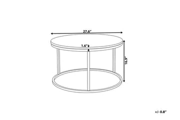 Coralla Sofabord 70 cm Rundt Marmormønster - Hvid/Kobber - Møbler - Borde - Sofabord