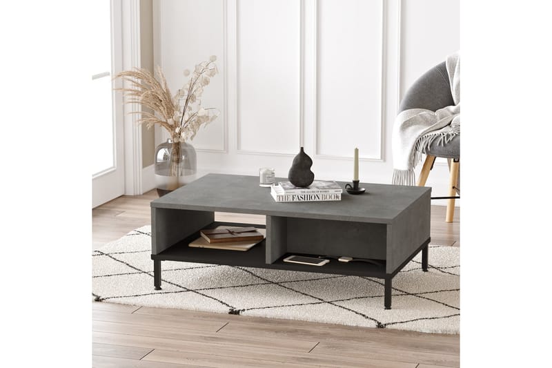 Cranner Sofabord 90 cm - Sølv/Sort - Sofabord