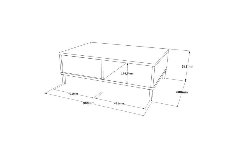 Cranner Sofabord 90 cm - Sølv/Sort - Sofabord
