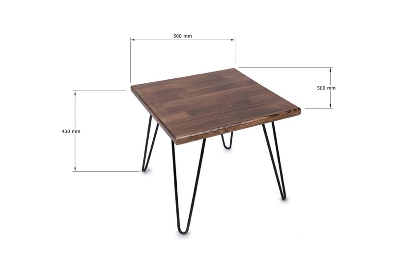 Crodux Sofabord 50 cm - Valnøddebrun/Sort - Møbler - Borde - Sofabord
