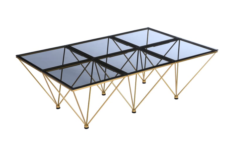 Crystal Sofabord 120 cm - Røgfarvet glas/Messing - Møbler - Borde - Sofabord