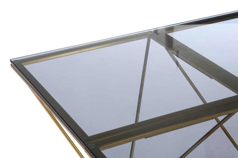 Crystal Sofabord 80 cm - Røgfarvet glas/Messing - Sofabord
