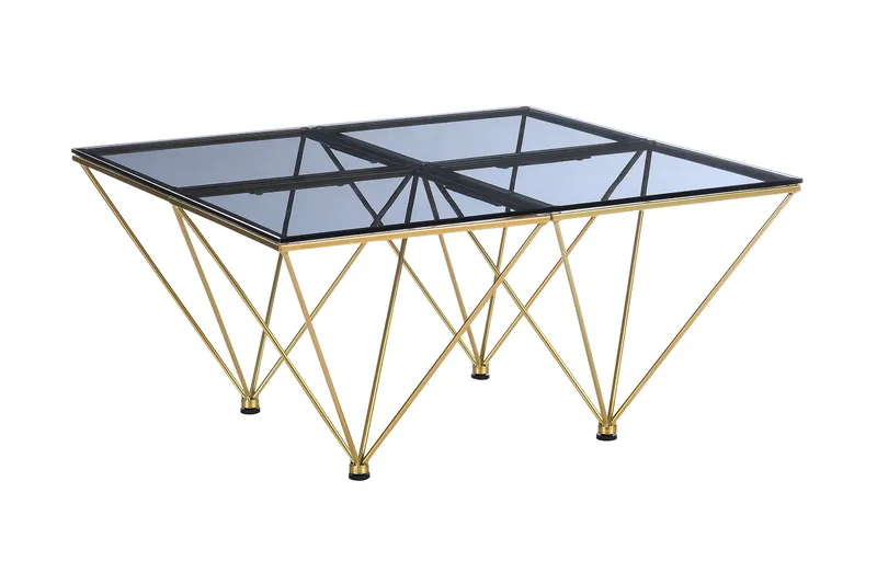 Crystal Sofabord 80 cm - Røgfarvet glas/Messing - Møbler - Borde - Sofabord