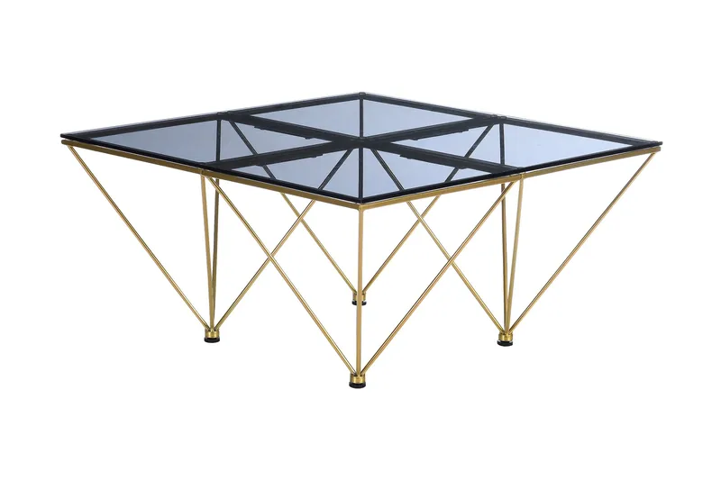 Crystal Sofabord 80 cm - Røgfarvet glas/Messing - Møbler - Borde - Sofabord