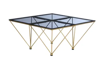 Crystal Sofabord 80 cm - Røgfarvet glas/Messing - Møbler - Borde - Sofabord