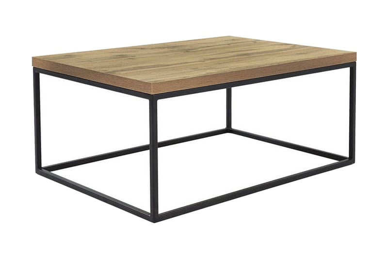 Cubica Sofabord 100 cm - Egefarvet/Sort - Møbler - Borde - Sofabord