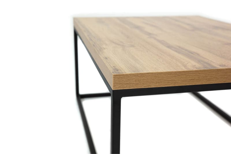 Cubica Sofabord 100 cm - Egefarvet/Sort - Møbler - Borde - Sofabord