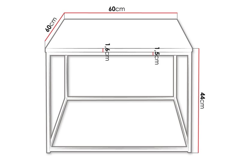 Cubosa Sofabord 60 cm - Hvid/Sort - Sofabord