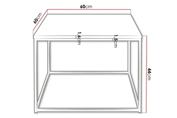 Cubosa Sofabord 60 cm - Hvid/Sort - Møbler - Borde - Sofabord