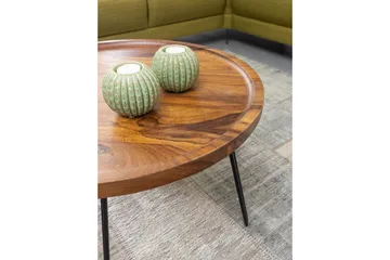 Dannemare Sofabord 60 cm Rundt - Massivt Træ/Sort - Møbler - Borde - Sofabord