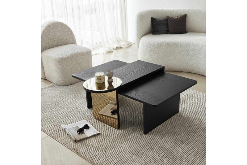 Dasina Sætborde 105 cm - Sort - Møbler - Borde - Sofabord
