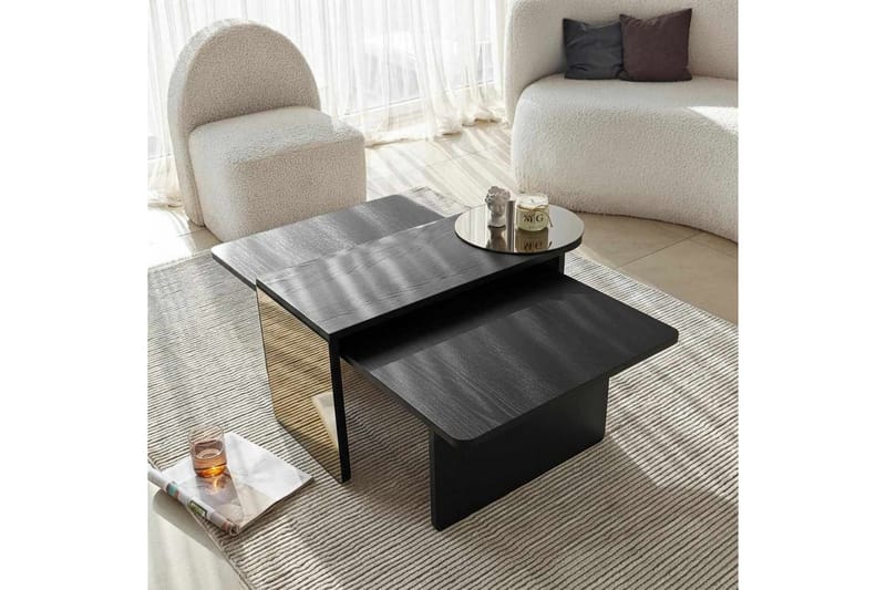 Dasina Sætborde 105 cm - Sort - Møbler - Borde - Sofabord