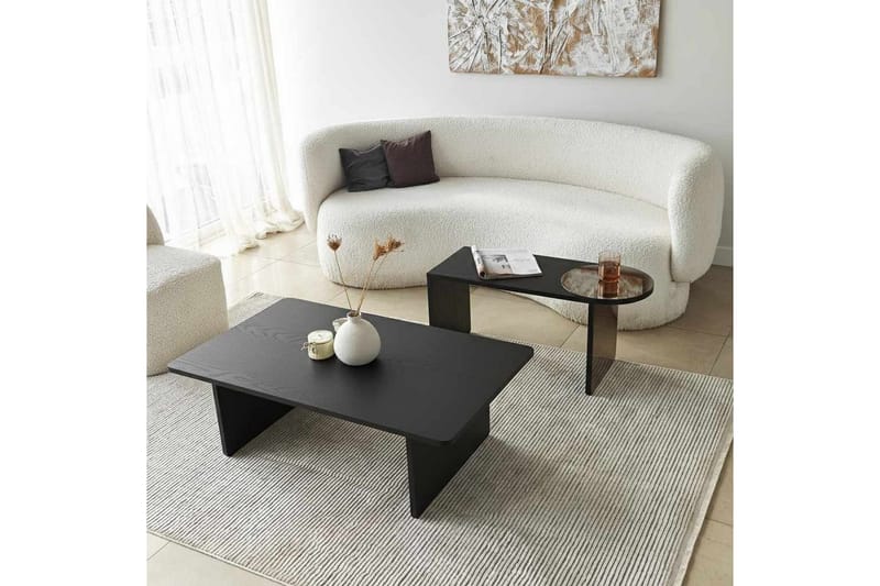 Dasina Sætborde 105 cm - Sort - Møbler - Borde - Sofabord