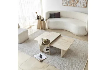 Dasina Sætborde 105 cm - Travertin - Møbler - Borde - Sofabord