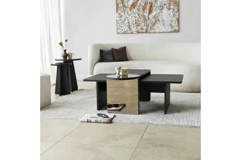 Dasina Sætborde 82 cm - Sort - Møbler - Borde - Sofabord