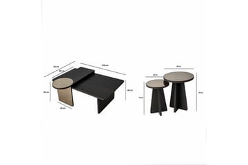 Dasina Sætborde 82 cm - Sort - Møbler - Borde - Sofabord