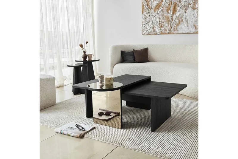 Dasina Sætborde 82 cm - Sort - Møbler - Borde - Sofabord