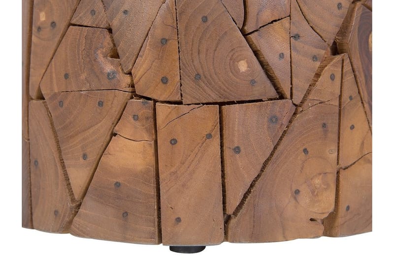 Dawson Rundt Sofabord 30 cm i Teak med Mosaikmønster - Brun - Møbler - Borde - Sofabord