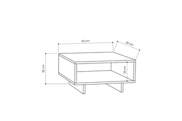 Decorta Sofabord 60 cm med Opbevaring Hylde - Egefarvet/Mørkegrå - Møbler - Borde - Sofabord