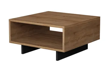 Decorta Sofabord 60 cm med Opbevaring Hylde - Egefarvet/Mørkegrå - Møbler - Borde - Sofabord