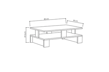 Decorta Sofabord 80 cm med Opbevaring Hylde - Egefarvet - Møbler - Borde - Sofabord
