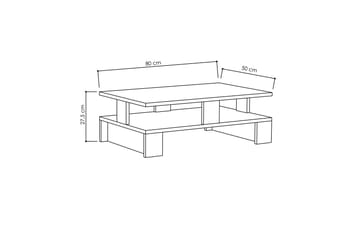 Decorta Sofabord 80 cm med Opbevaring Hylde - Mørkegrå - Møbler - Borde - Sofabord