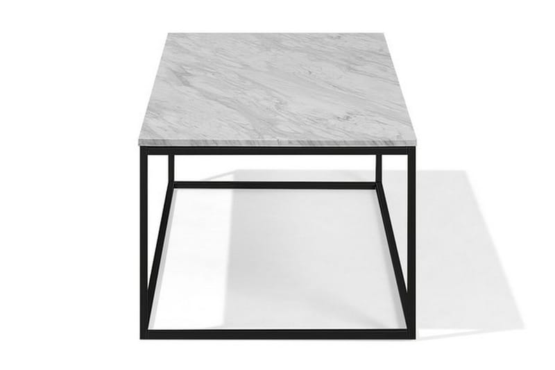 Delano 100 cm Rektangulært Sofabord i Marmor med Metalstel - Hvid - Møbler - Borde - Sofabord