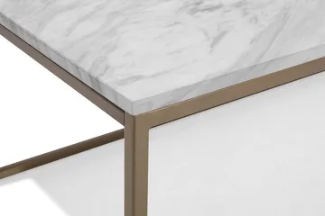 Delano Rektangulært Sofabord 100 cm i Marmor med Metalstel - Hvid - Møbler - Borde - Sofabord