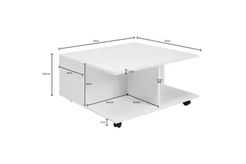 Delgadillo Sofabord 70 cm - Hvid - Møbler - Borde - Sofabord - sofabord med hjul