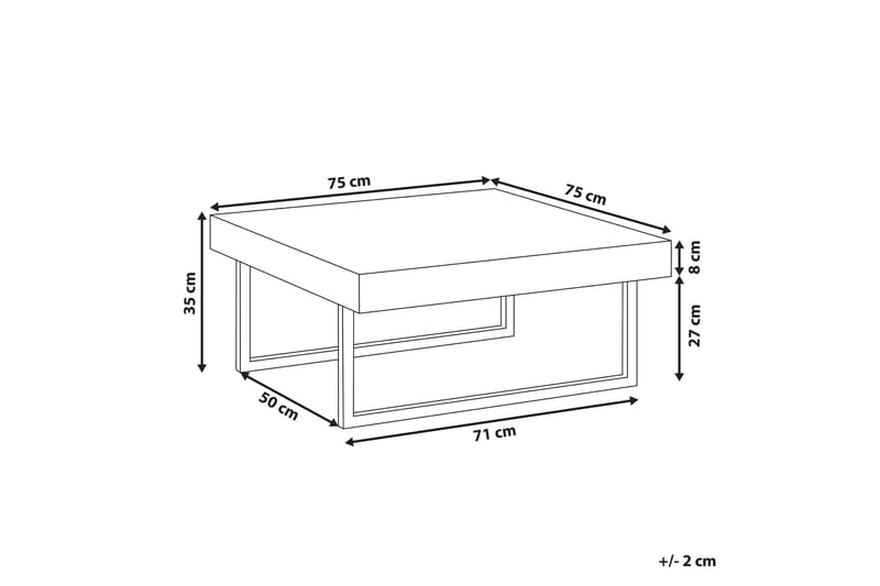 Deluz Sofabord 75 cm - Grå - Sofabord