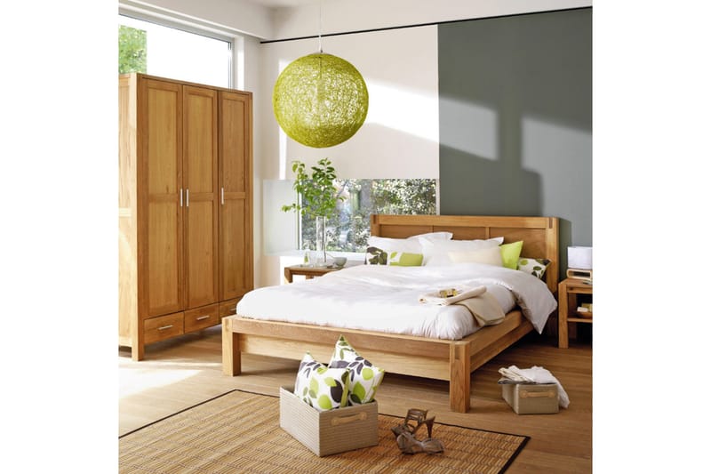 Demottte Sengebord 50 cm med Opbevaring Hylde - Egefinér - Møbler - Borde - Sofabord