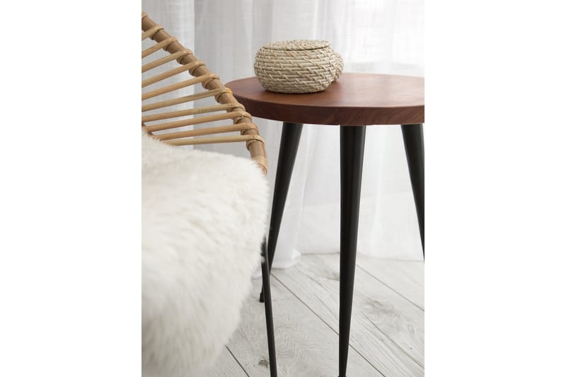 Detah 45 cm Rundt Sofabord i Teak - Brun - Møbler - Borde - Sofabord