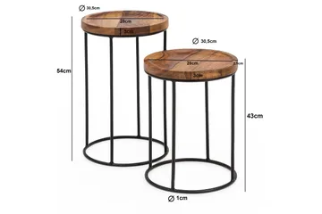 Dewester Indskudsbord 31 cm 2 Bord - Massivt Træ/Sort - Møbler - Borde - Sofabord