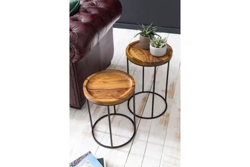 Dewester Indskudsbord 31 cm 2 Bord - Massivt Træ/Sort - Møbler - Borde - Sofabord