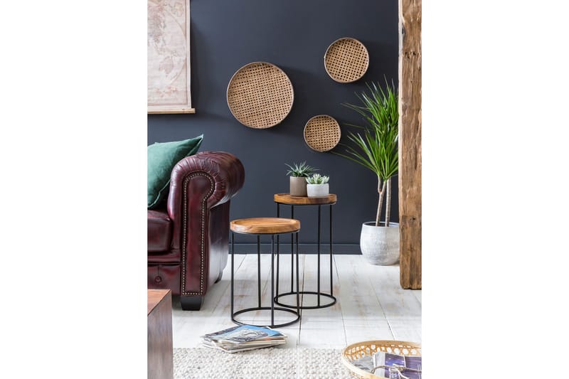 Dewester Indskudsbord 31 cm 2 Bord - Massivt Træ/Sort - Møbler - Borde - Sofabord