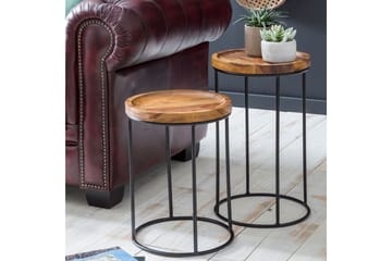 Dewester Indskudsborde 31 cm 2 Borde - Massivt Træ/Sort - Møbler - Borde - Sofabord