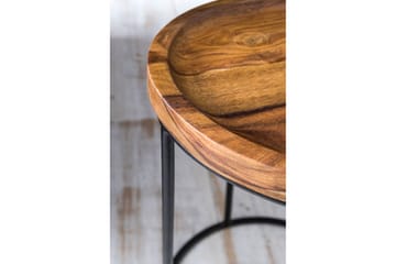 Dewester Indskudsborde 31 cm 2 Borde - Massivt Træ/Sort - Møbler - Borde - Sofabord