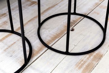 Dewester Indskudsborde 31 cm 2 Borde - Massivt Træ/Sort - Møbler - Borde - Sofabord