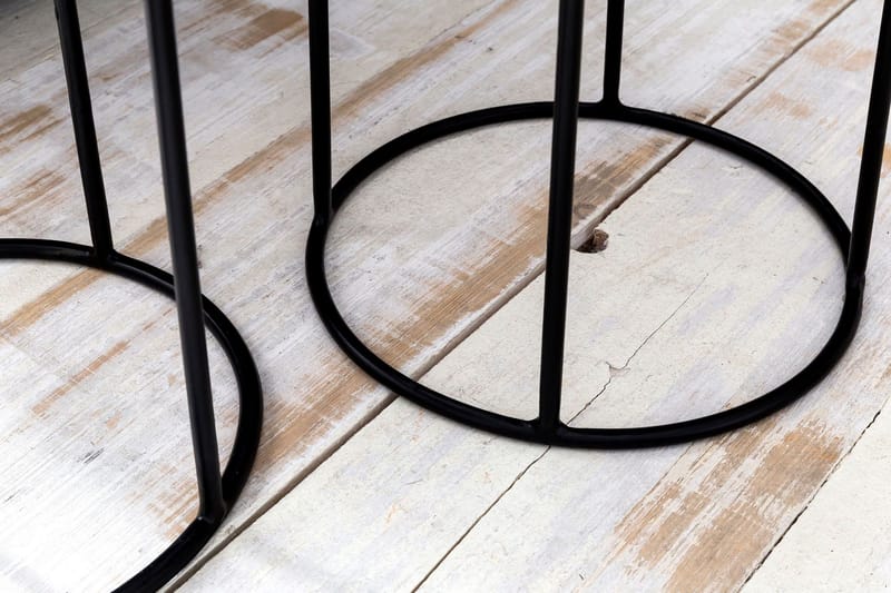 Dewester Indskudsborde 31 cm 2 Borde - Massivt Træ/Sort - Møbler - Borde - Sofabord