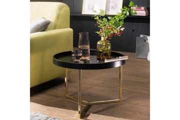 Dhir Sofabord 59 cm Rundt - Sort/Guld - Møbler - Borde - Sofabord