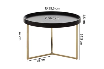 Dhir Sofabord 59 cm Rundt - Sort/Guld - Møbler - Borde - Sofabord
